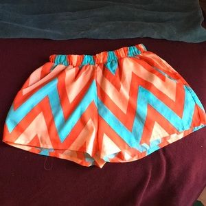 Boutique adorable orange and blue chevron  shorts